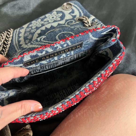 Kurt Geiger Red and Silver Mini Kensington Crossbody Bag - Picture 4 of 4